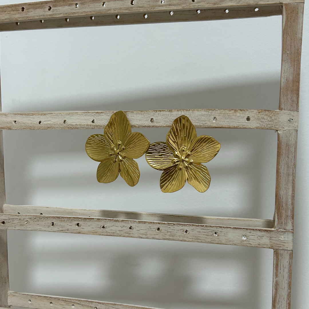 Pendientes Flor Dorado