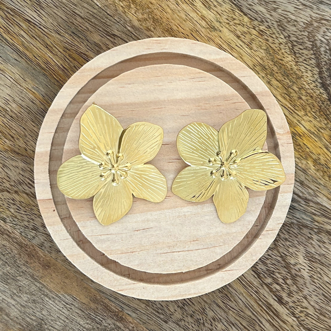 Pendientes Flor Dorado