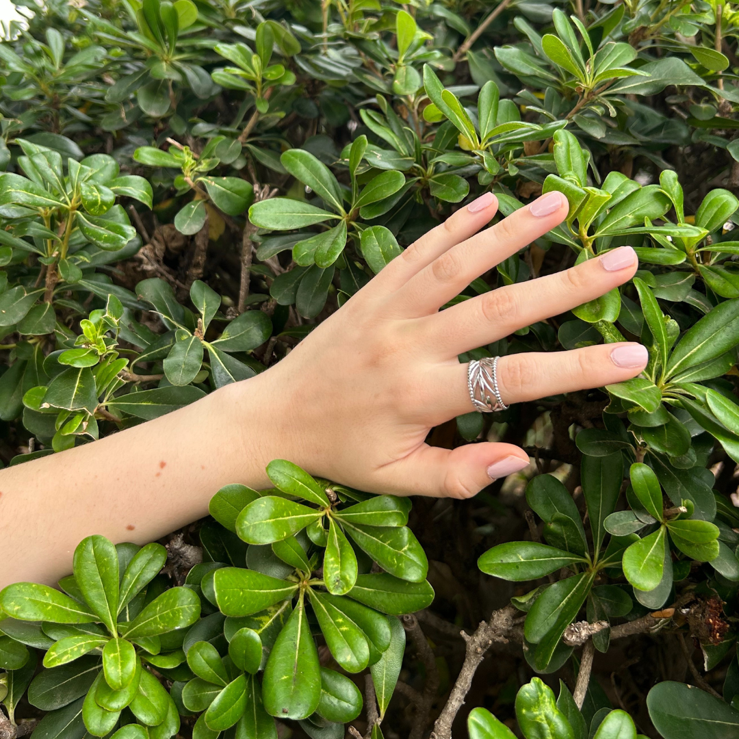Anillo Olivo Plateado