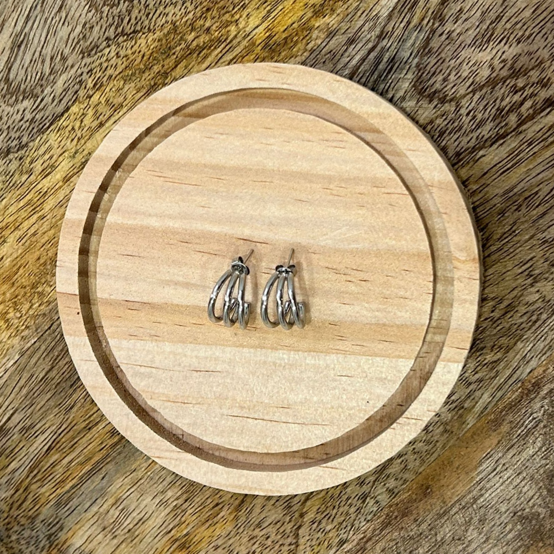 Pendientes Hemisféric Plateado